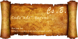 Csákó Bercel névjegykártya